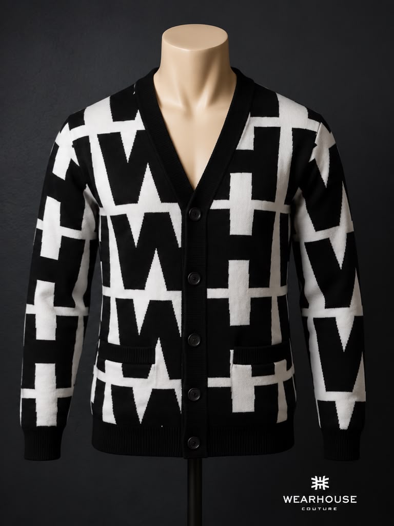WEARHOUSE Monogram Cardigan